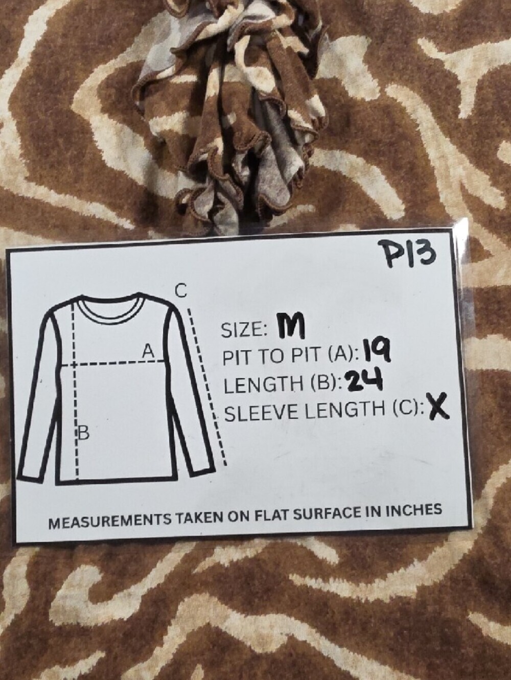 Ralph Lauren Jeans Co. Animal Print Ruffle Front Top - Medium - Picture 7 of 7